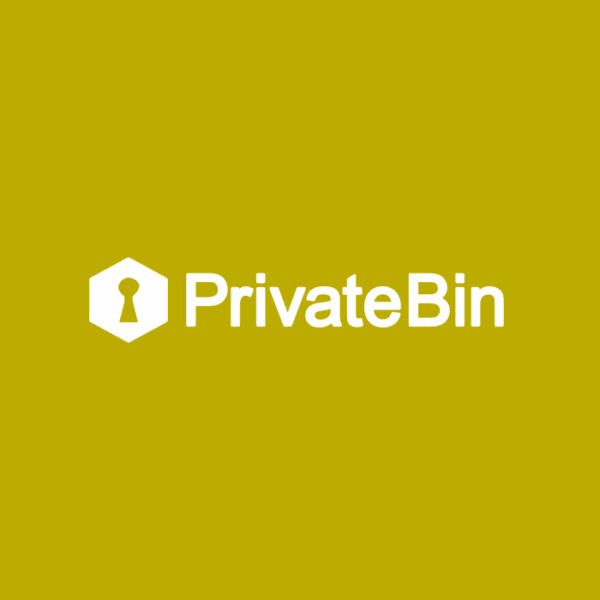 private bin logo white on gold