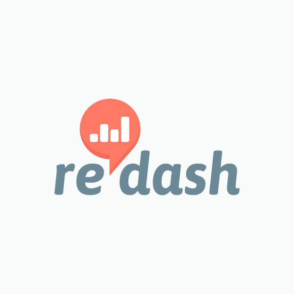 شعار redash برتقالي ورمادي على أوف وايت