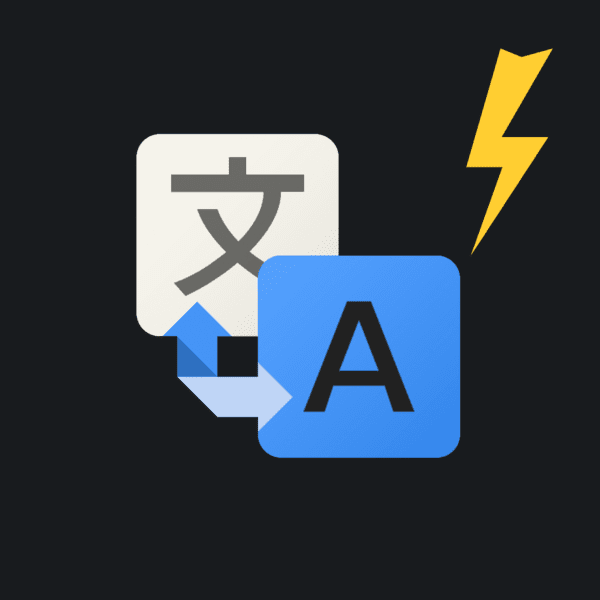 translation icon + lightening bolt for speed :)